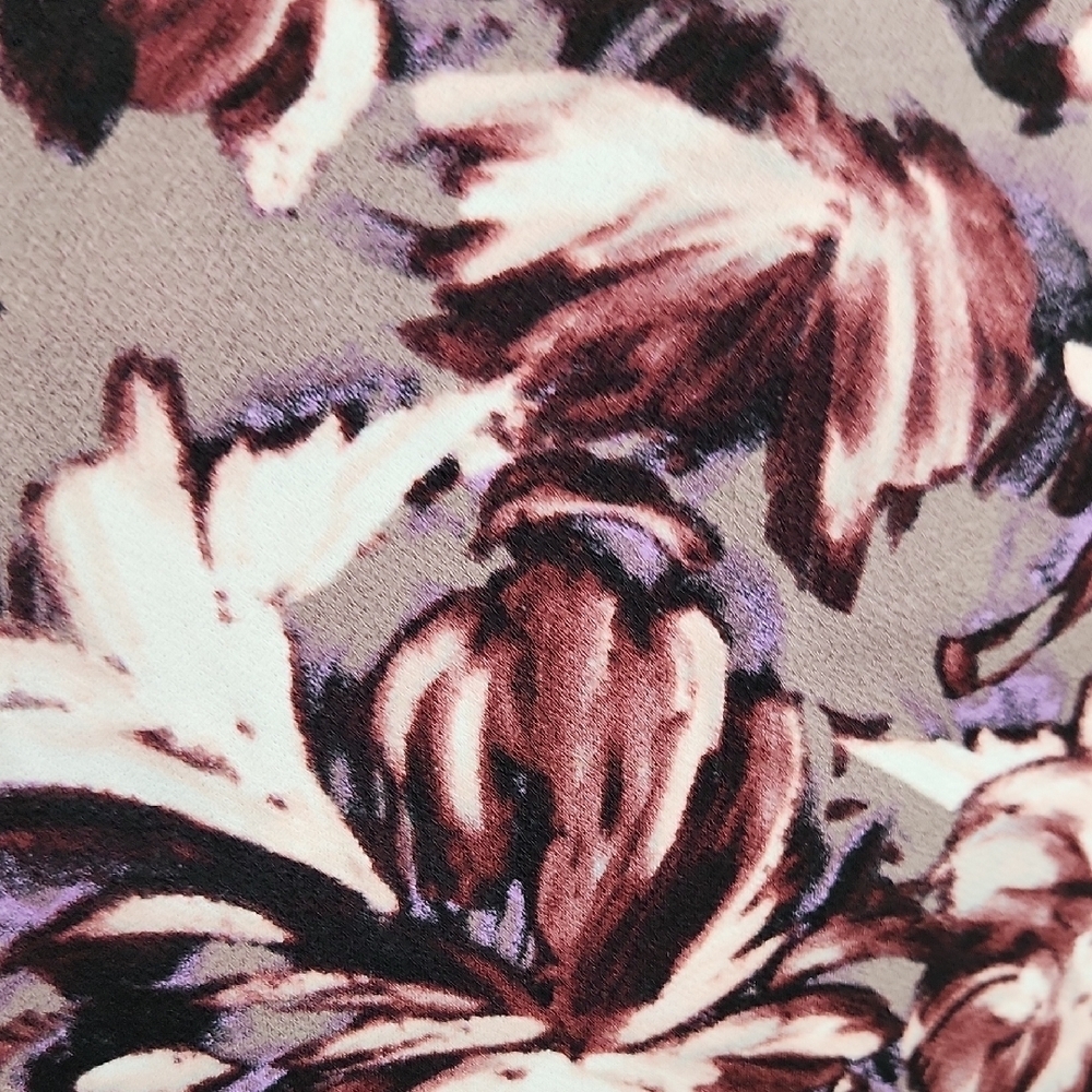 Simply Vera Vera Wang Violet and Grey Floral Wrap Dress - Picture 6 of 8